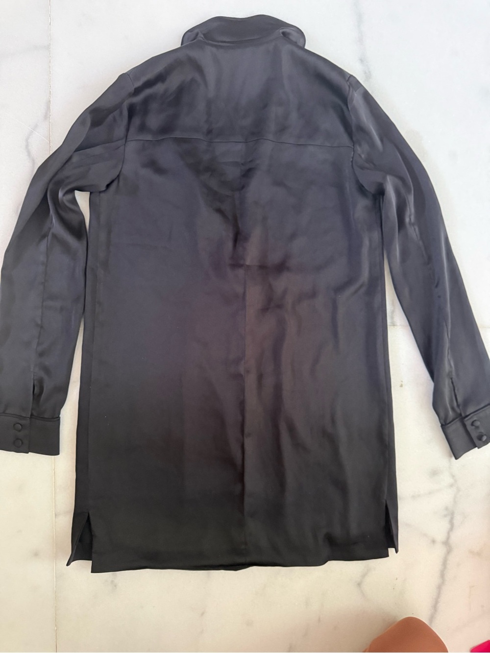For love and lemons women’s Black Long Satin Jacket - Classic Lightweight Coat